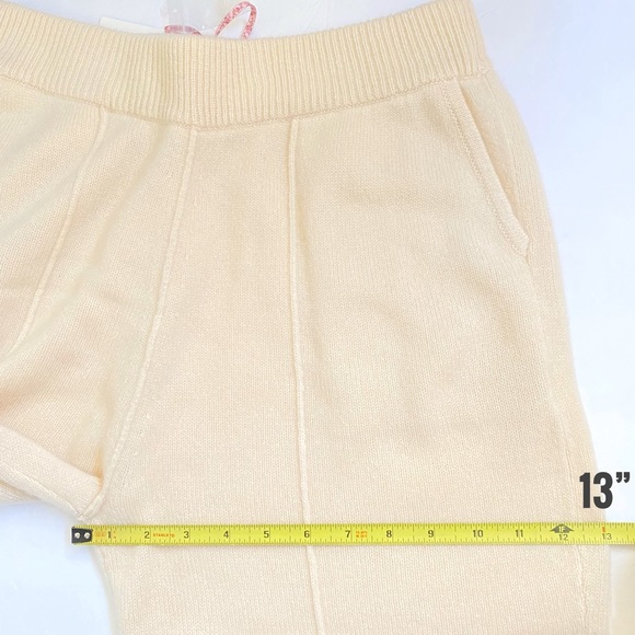 LoveShackFancy Foxglove beige cream high waisted cropped relax fit cashmere pant - Picture 12 of 12